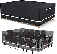 Vista 13 de Fundas para muebles de patio impermeables, resistentes 600D, fundas para muebles de exterior para sofá seccional exterior, resistente al desgarro