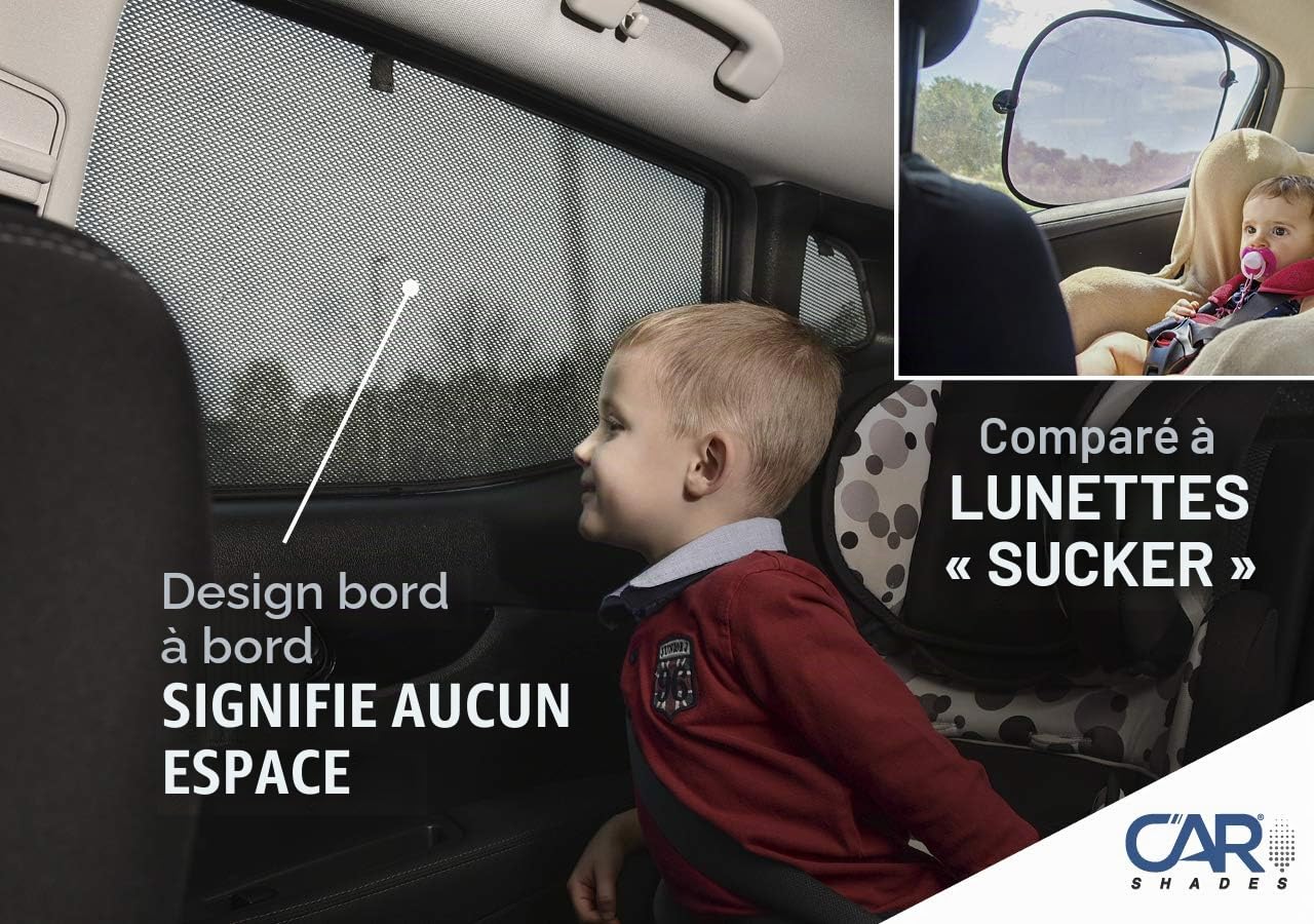CAR SHADES Set de (Portes arrières) Compatible avec BMW X1 F48 5 Portes 2015- (2-pièces), Noir