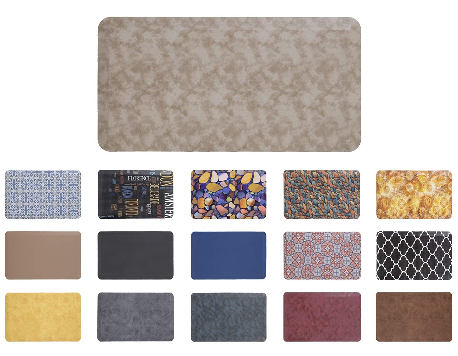 Mabel Home Anti Fatigue Floor Mat- 3 Size(20x32 & 20x39 & 24x70),16 Colors - Standing Desk Mat-Kitchen Floor Mat-Stain ResistantHome Non-Slip Bottom, Extra Soft (Cappuccino, 20" x 32")