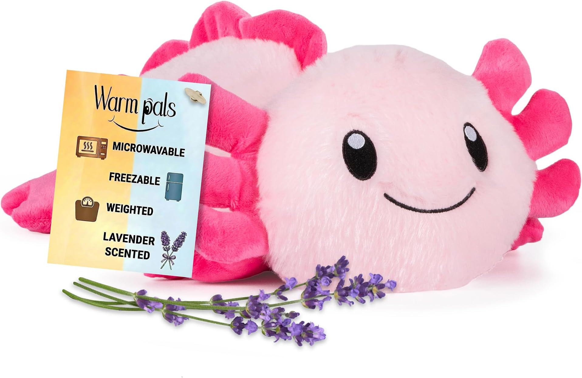Axolotl - Microwavable & Weighted Plush Stuffed Animal - Heated Plushie for Warmth - Cute, Soft, Cozy Toy for Adults & Children (Boys, Girls, & Toddlers) by Warm Pals