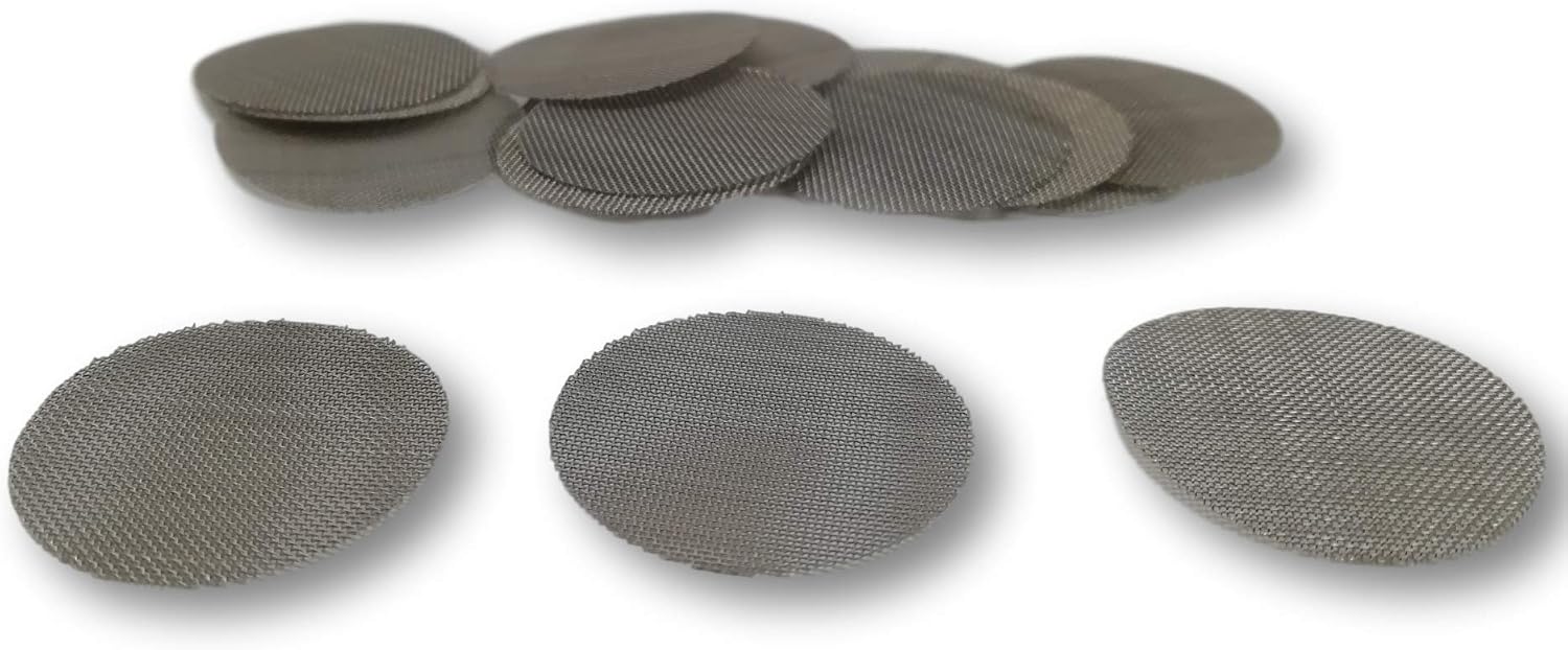 EKNA Uniwersalne wkładane sitka ze stali nierdzewnej - 100 szt. drobne - 10 mm sitka do fajek i bongów - wkładane sitka ze stali (100, 10 mm drobne)