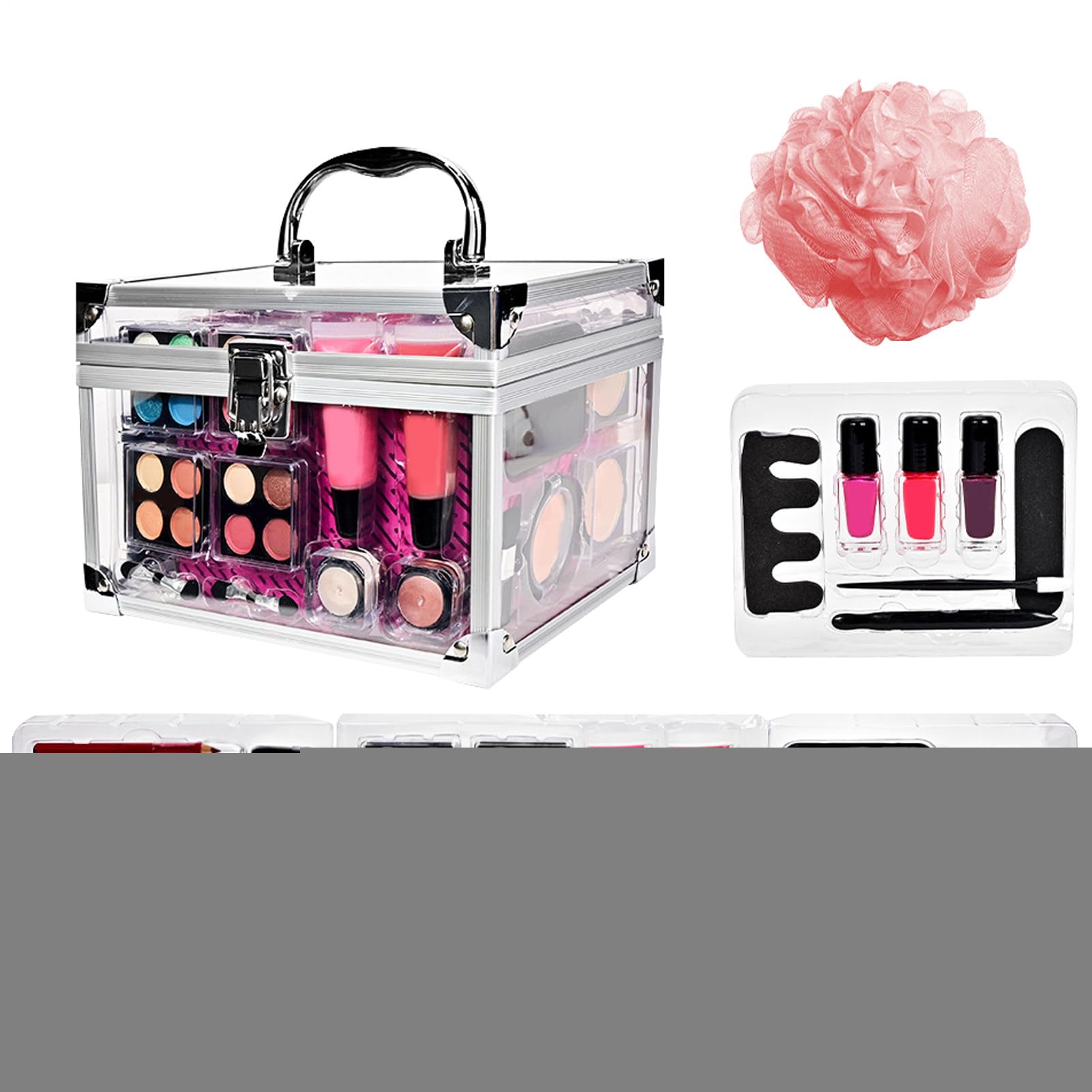 Kit De Maquillaje Completo Maletín Cosmético Portátil Compacto | Maletín De Cosméticos Para Diario Halloween Bodas Novias Adolescentes Teatro Y Actuaciones