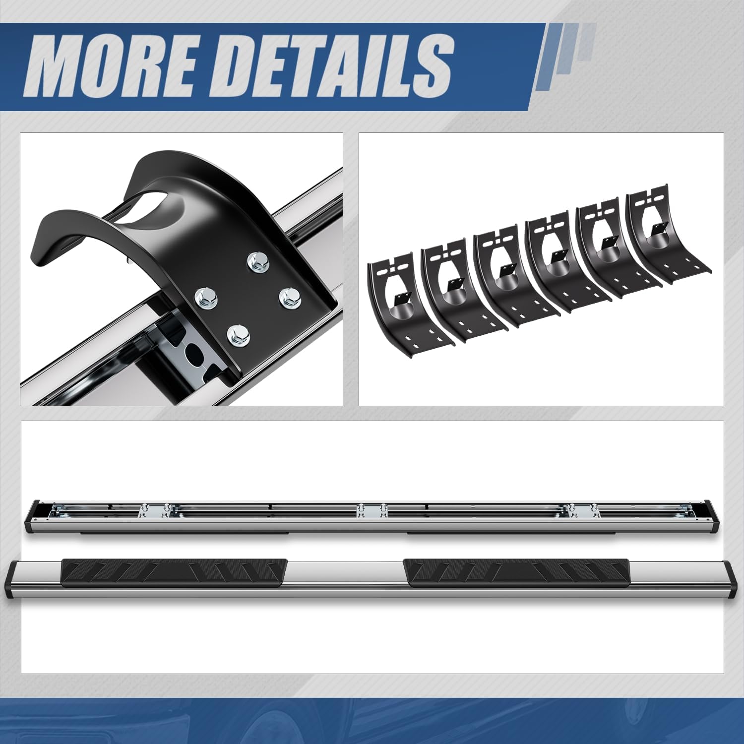 Auto Dynasty Running Boards Compatible with 2009-2024 Dodge Ram 1500 2500 3500 Crew Cab, Stainless Steel Side Step Rail Nerf Bars, 5" Step Bars, Polished Chrome