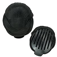 Vista 12 de IMISSU Trenzado Chignon Dancer Hair Donut Hairpieces Scrunchie Claw Hair Moño Updo para bodas y fiestas (M2 rubio ceniza)