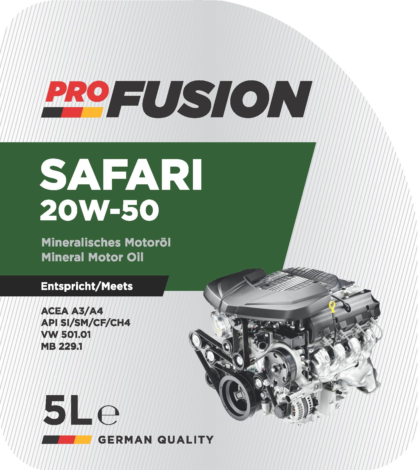 ProFusion Aceite 20W50 para Motores Gasolina y Diésel - Lubricante Mineral para Coche - Pack de 2 x 5L = 10L
