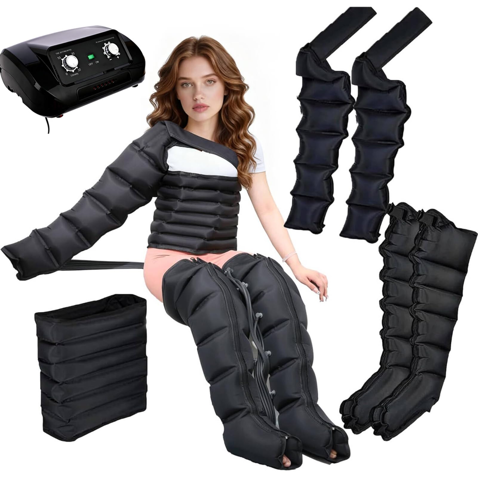 Joyfitness Multicolor Leg Massager For Lymphatic Drainage, Electric Leg Air Compression Massager For Circulation, Lipedema Legs Treatment, Arm & Waist Massager For Circulation & Pain Relief