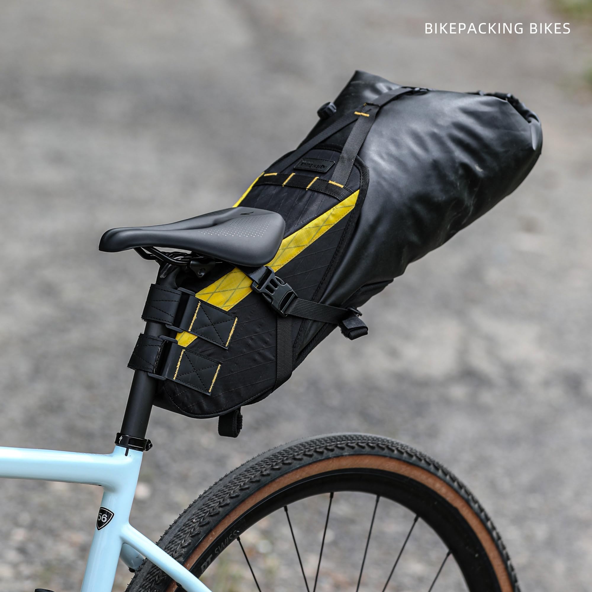 Rhinowalk Sac de Selle de vélo imperméable de Grande capacité, Sac de vélo sous Le siège, 14L, Sac de Selle de vélo de Route, Sac de vélo Professionnel, Noir et Jaune