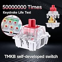 Vista 4 de DIERYA Teclado mecánico inalámbrico DK63 60% para juegos Bluetooth2.4Gcon cable Retroiluminación RGB Mini teclado compacto antifantasma de 63