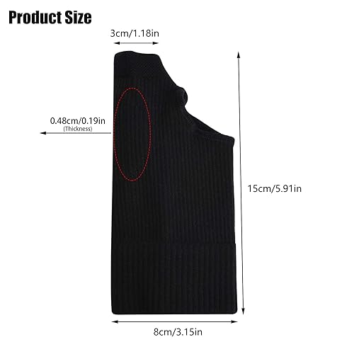 Vista 7 de Guantes de compresión para artritis del pulgar (1 par), soporte de muñeca transpirable sin dedos con almohadillas de gel para lesiones en las manos