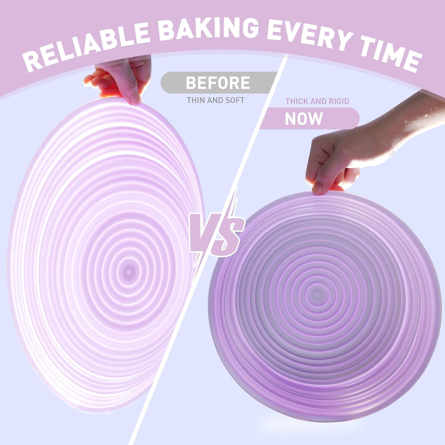 Sourdough Starter Kit,9" Round & 10" Oval Silicone Banneton Bread Proofing Basket Set with Reinforced Support,Sourdough Bread Baking Supplies Kit,34oz Sourdough Starter Jar,Baking Mat(Purple)