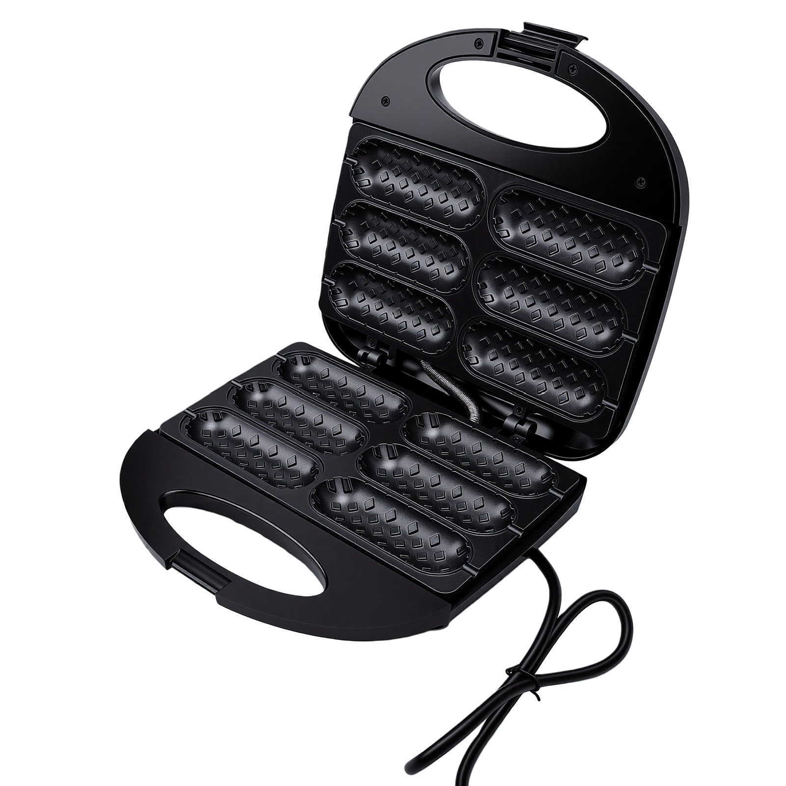 Qcwwy Corn Dog Maker, Mini Hotdog Waffeleisen, 750 W, für 6 Mini Corn Dogs, for Haushalt und Küche (EU-Stecker 220V)