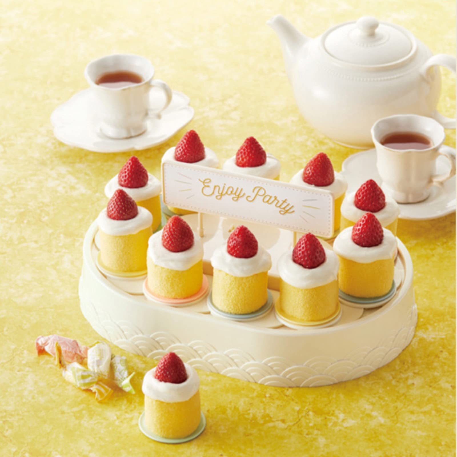 Juego de 11 Piezas para Soporte de Pasteles con Base Giratoria, Soporte para Cupcakes, Bandeja Y Espacio de Almacenamiento para Una Presentación,