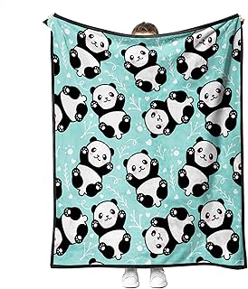 Cute Panda Blanket Flannel Fleece Panda Bear Blanket Lightweight Animal Theme Ultra Soft Warm Cozy Blanket Throw for Boys Girls Baby Blanket 51' x 59'