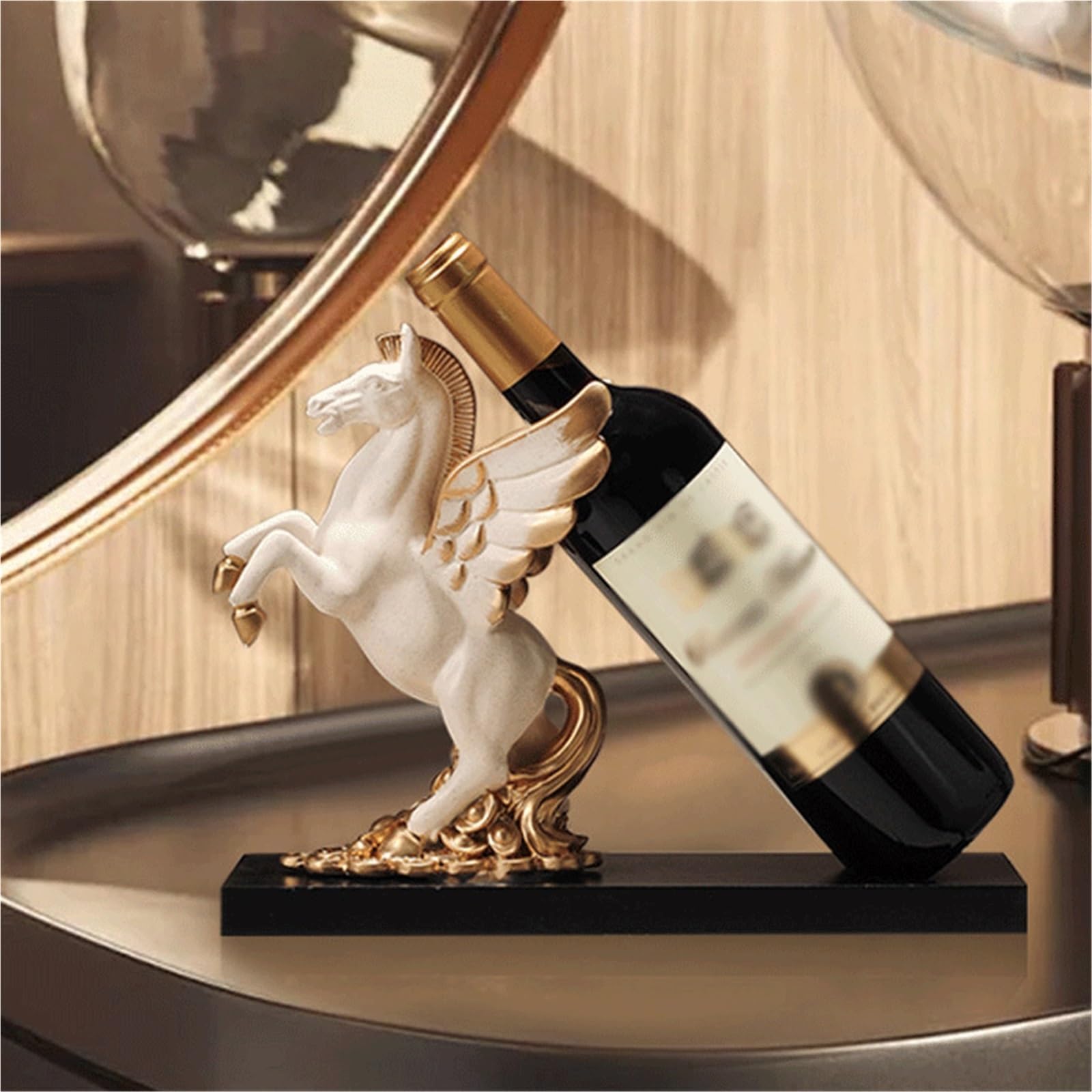 Porte-Bouteilles Support de casier à vin en Forme Cheval for Bar Cuisine l'intérieur l'armoire Décoration