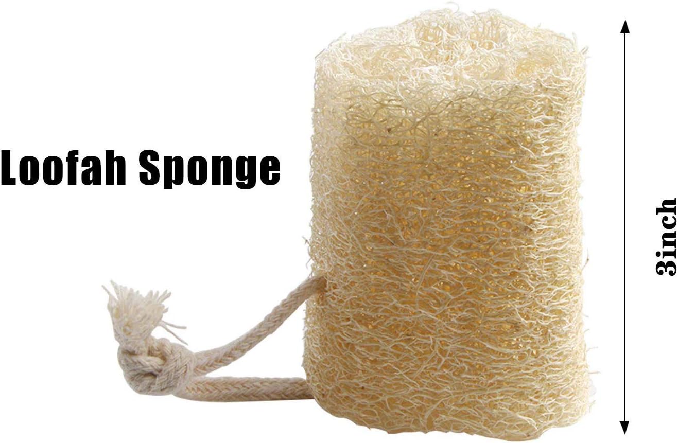 Loofa Body Scrubber - 4 PCS Exfoliating Loofah Back Scrubber Natural Luffa Shower Bath Sponge Exfoliating Washcloth Face Scrubber Pad for Deep Clean & Invigorate Your Skin