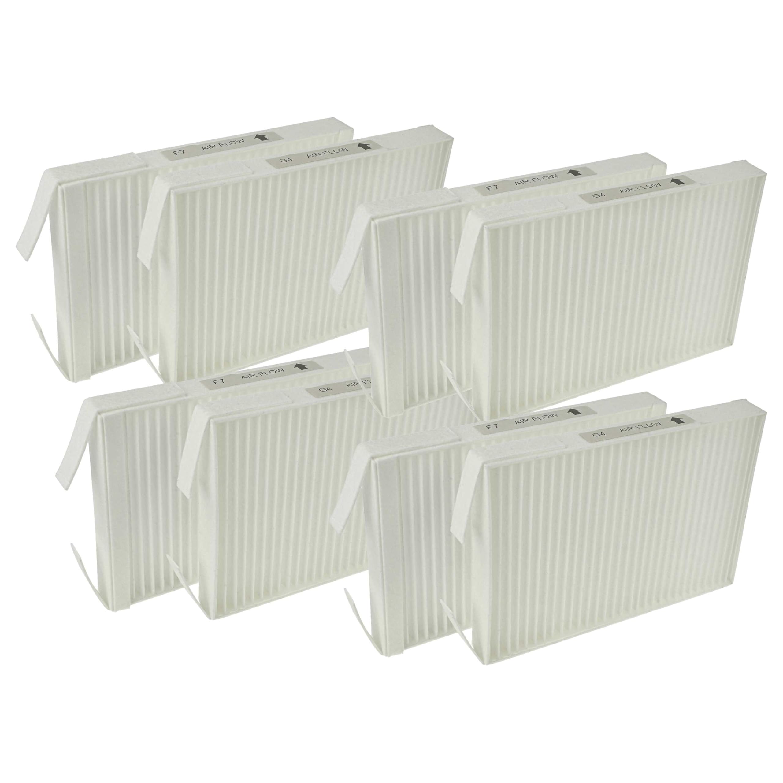 vhbw Filterset kompatibel mit Zehnder ComfoSpot 50 Lüftungsgerät - Luftfilter G4 / F7 (8 Stück), 18 x 12 x 4 cm, Weiß
