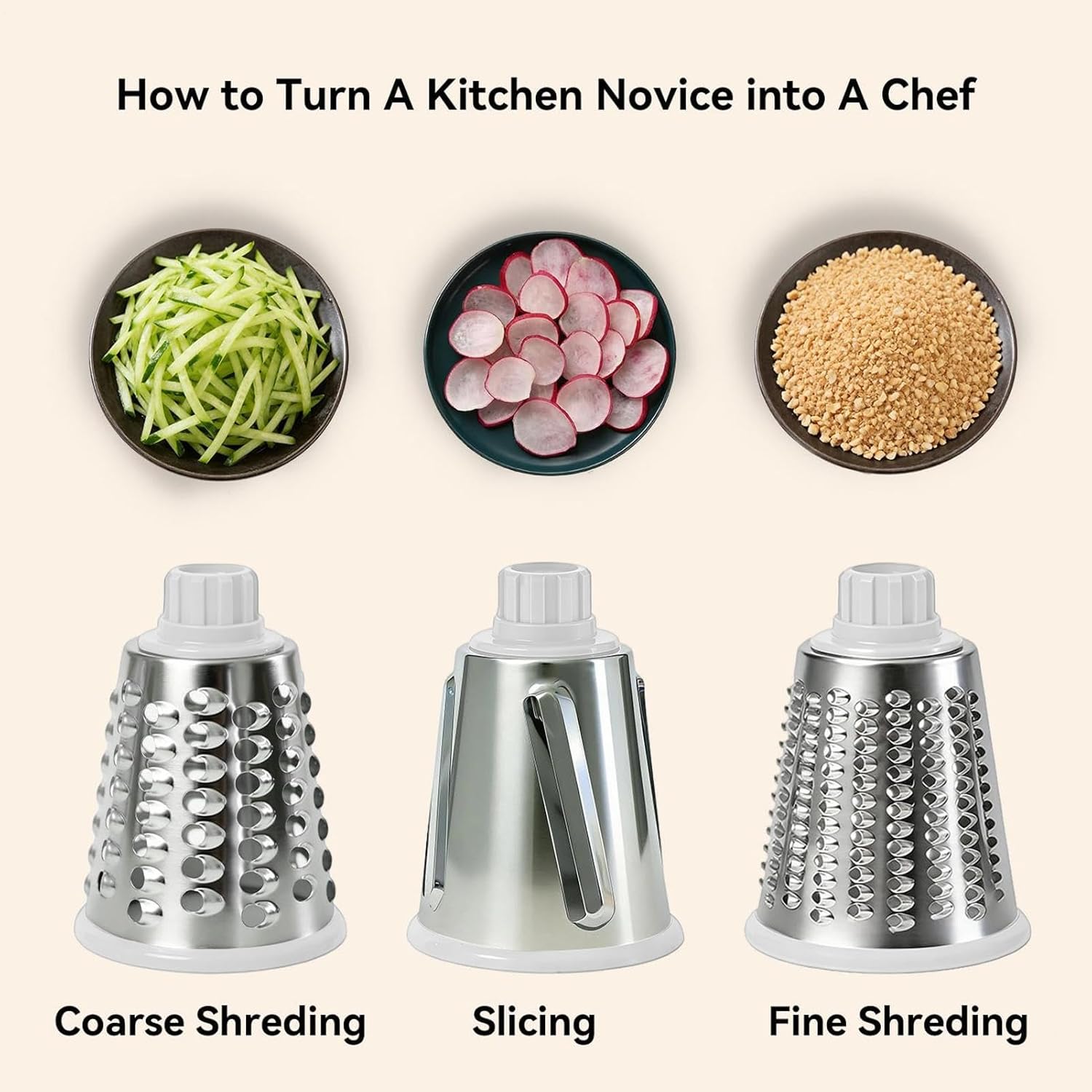 Crank Cheese Grater,Multipurpose Rotary Processor - Vegetable Food Crusher | for Fruit Potato Carrot Cabbage Nut Butter Garlic Home Camping Picnic