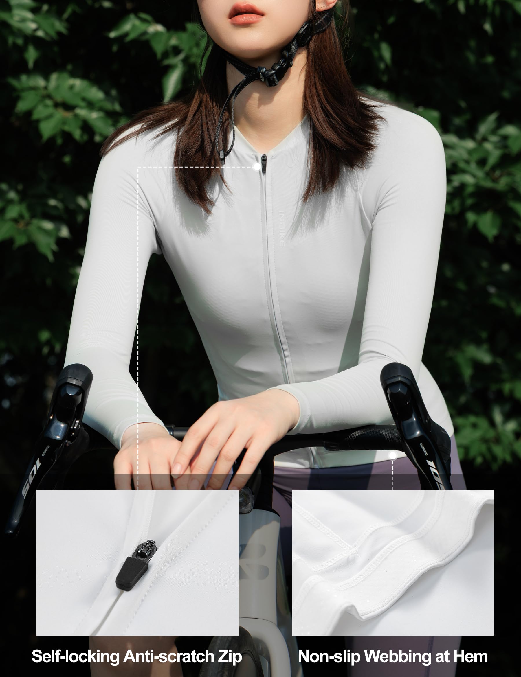 INBIKE Maillot de Cyclisme Femme Manches Longues pour VTT Séchage Rapide avec Motifs Réfléchissants pour Sport Outdoor LY4019