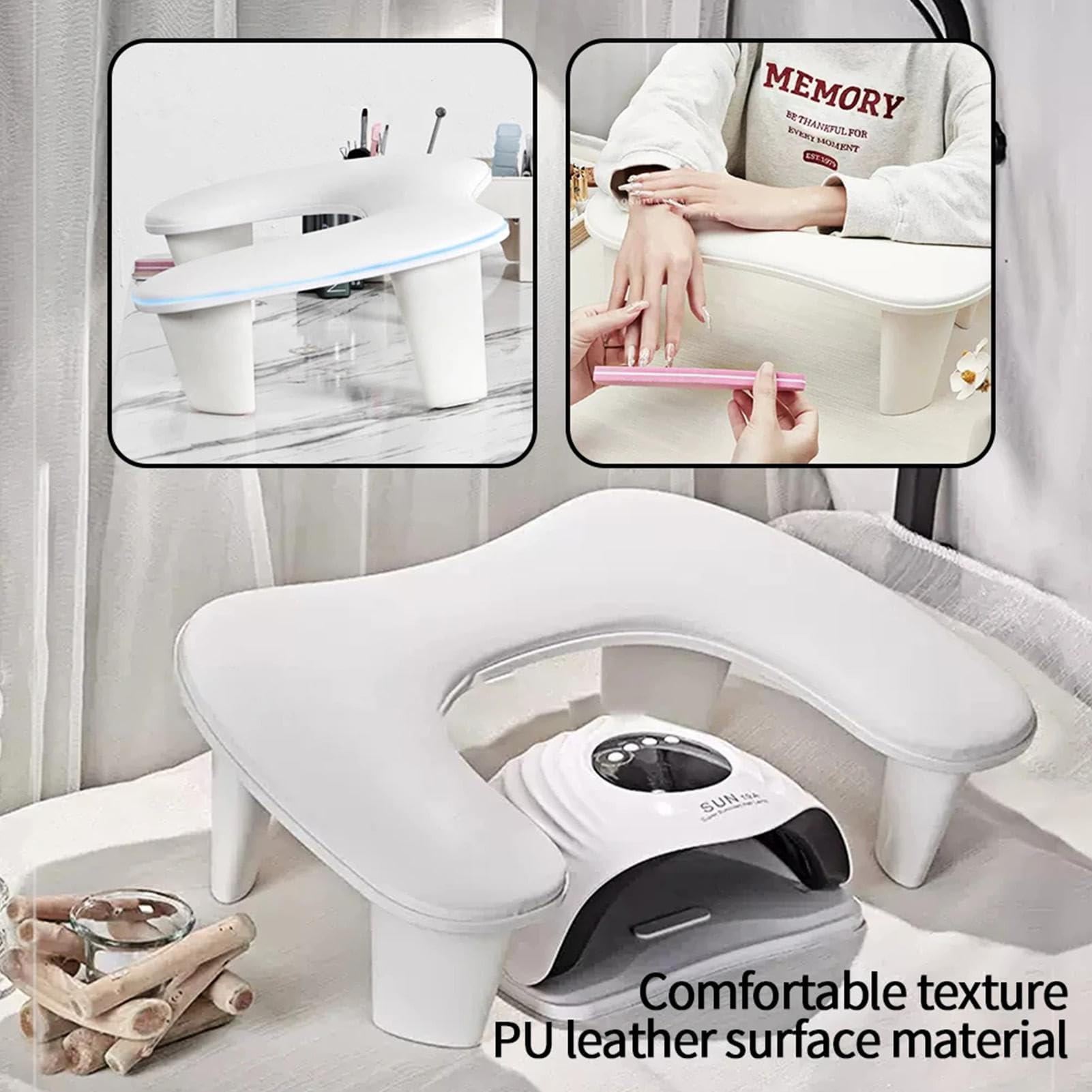 Poggiamani per manicure, portatile, morbido, poggia mano per unghie | in pelle PU, per principianti e tecnici delle unghie