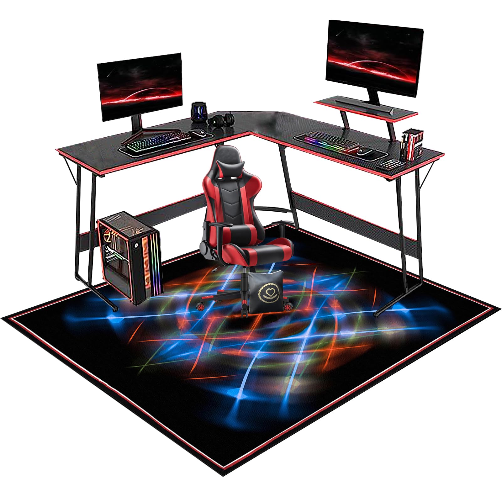 Tappeto per Gaming Tappeto Sedia Ufficio Antigraffio Tappeto Salvapavimento Tappetino Protettivo Resistente per Pavimenti Duri Ufficio protettore del pavimento Protezione Parquet 200 x 230 cm