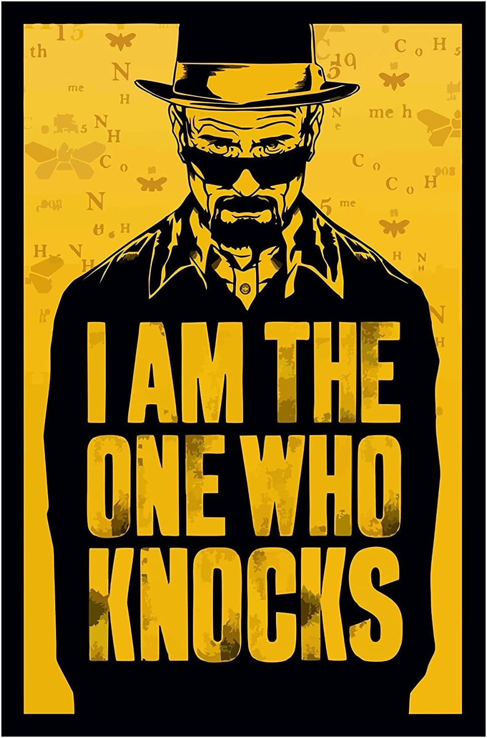 CasperMe 'I Am The One Who Knocks' Abstract Breaking Bad 300 GSM Print Poster (Multicolour, Standard - 13 x 19 inch).