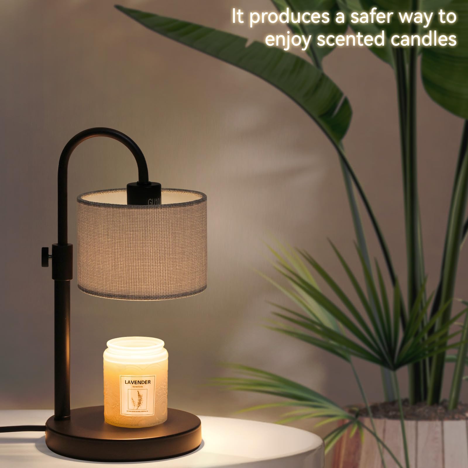 Lampa podgrzewacz świec z timerem (szara)
