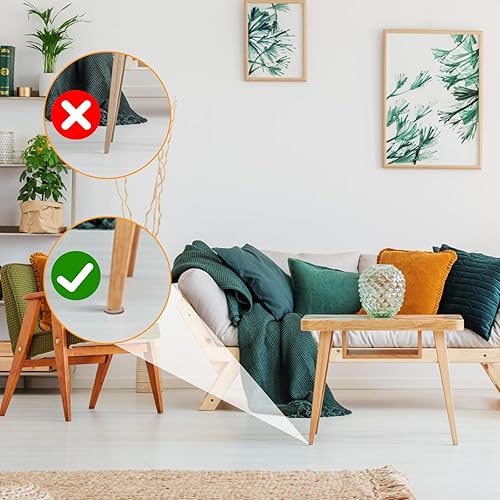 Miniatura 6 de Zonon 4 rollos de tiras de fieltro de 120 pulgadas con cinta adhesiva de fieltro para muebles, rollos de tiras autoadhesivas de poliéster resistente