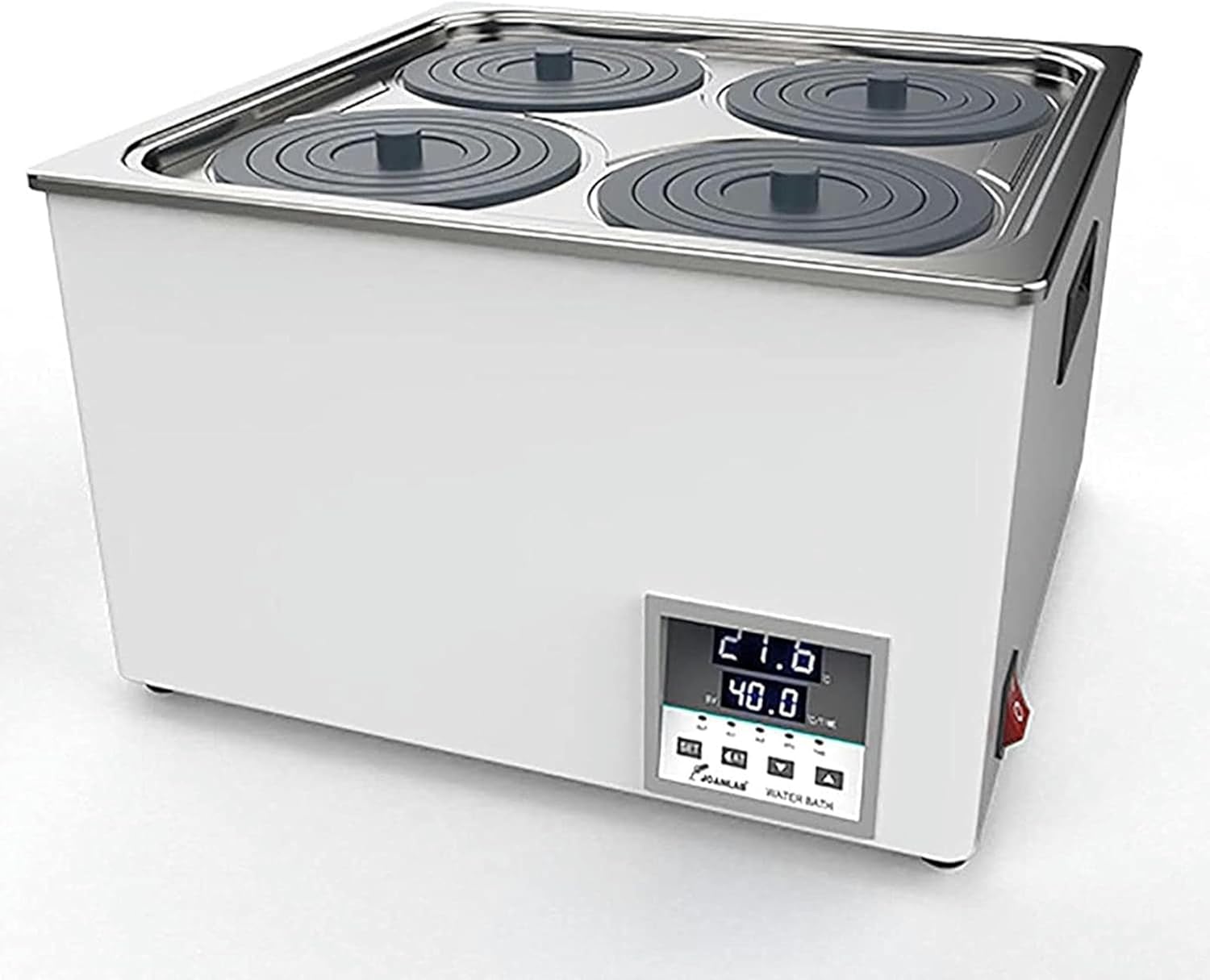 AMNOOL Digital Constant Temperature Water Bath, Stainless Steel Inner Tank Digital Display Water Bath Laboratory Equipment, 1/2/4/6 Rooms, Constant Temperature Water Bath with Digital Display