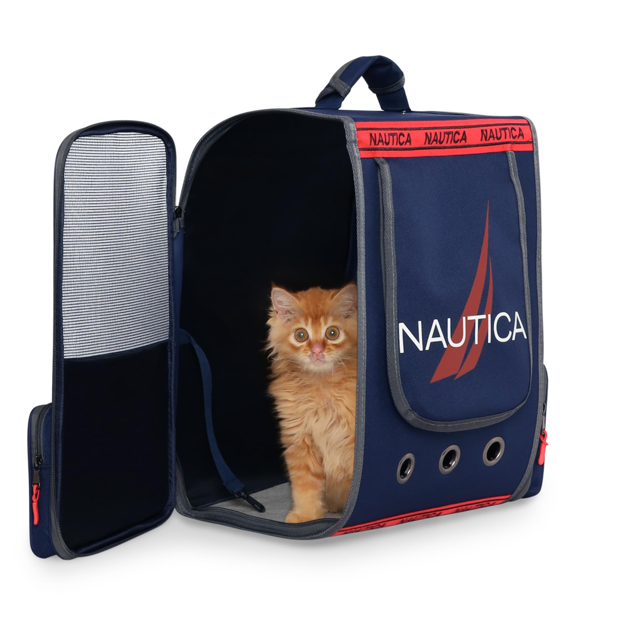 Nautica Pet Carrier Bag | Cat Travel Basket Bag | Dog Carrier Bag Pack | Carrier for Persian Cat | Designed with Breathable Space, Red (B0D8JRXH2P) Amazon Price History, Amazon Price Tracker