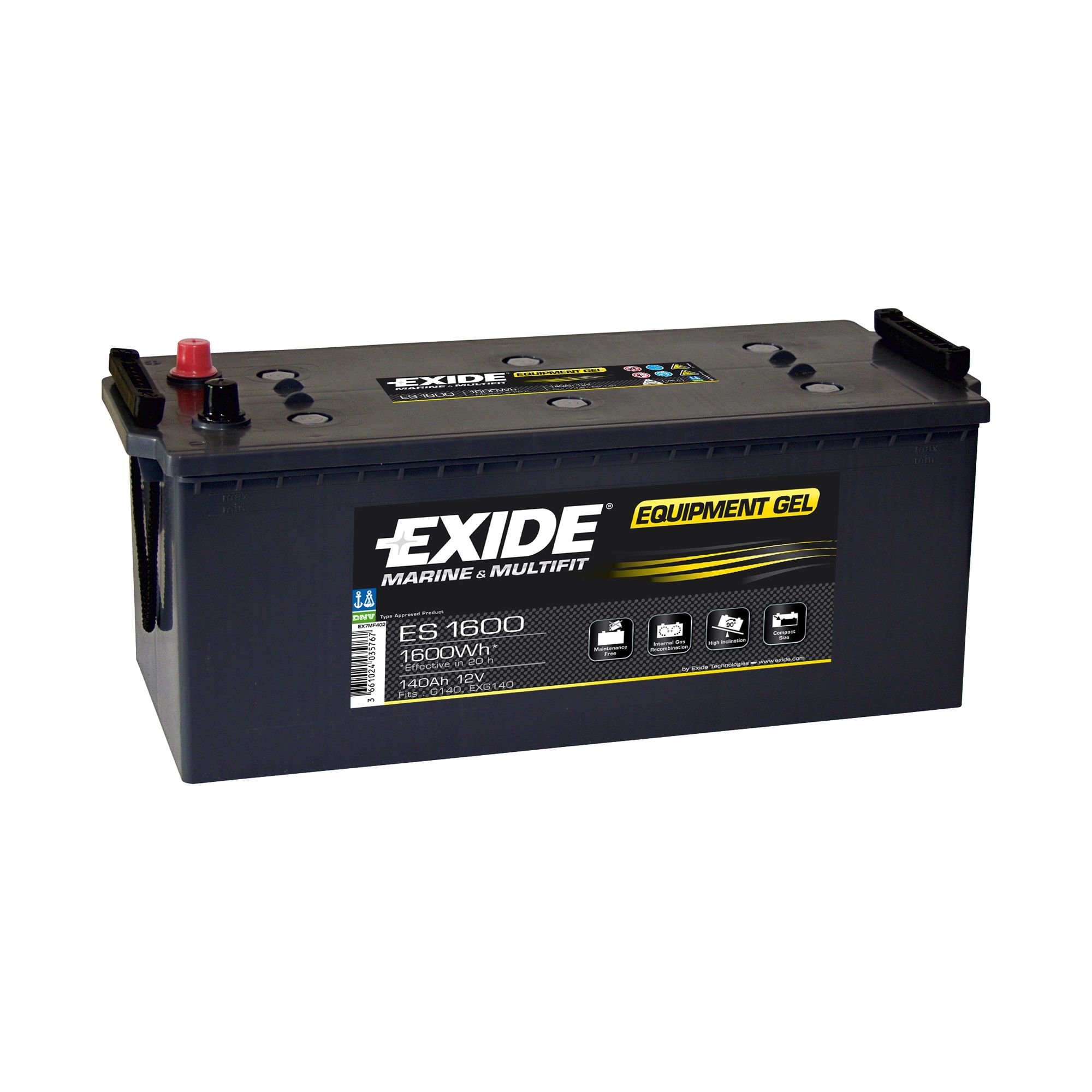 EXIDE Batería 140, Ah 900, A/​EN ES1600 L 513mm B 223mm H 223mm