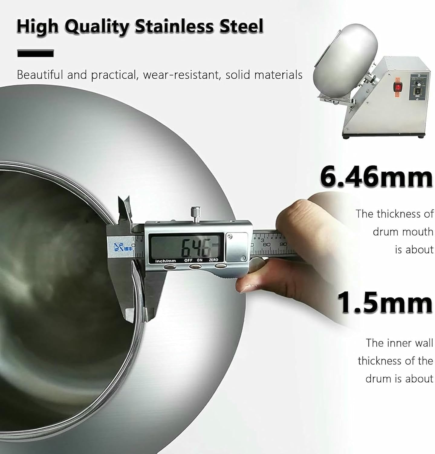 Sugar Coating Machine, Small Mini Commercial Chocolate Coating Machine, Sugar Ball Covering Machine with Stainless Steel Coating ~/ image 4