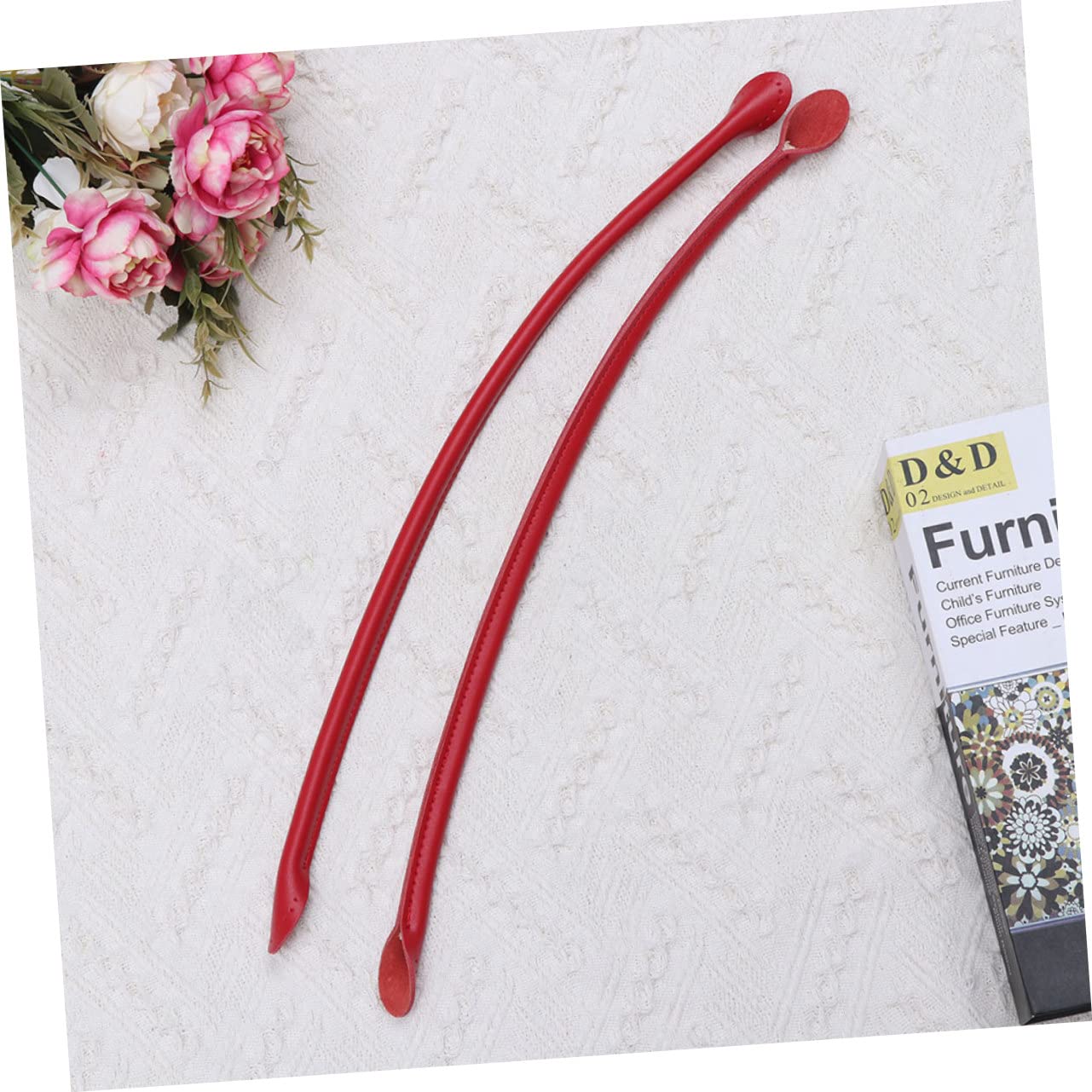 HOODANCOS 3piezas Correa De Bolsa De Cuero De Vaca De Asa De Mano Para Costura Accesorios De Reemplazo Para Bolsos Strap De Tote Atractivo Rojo