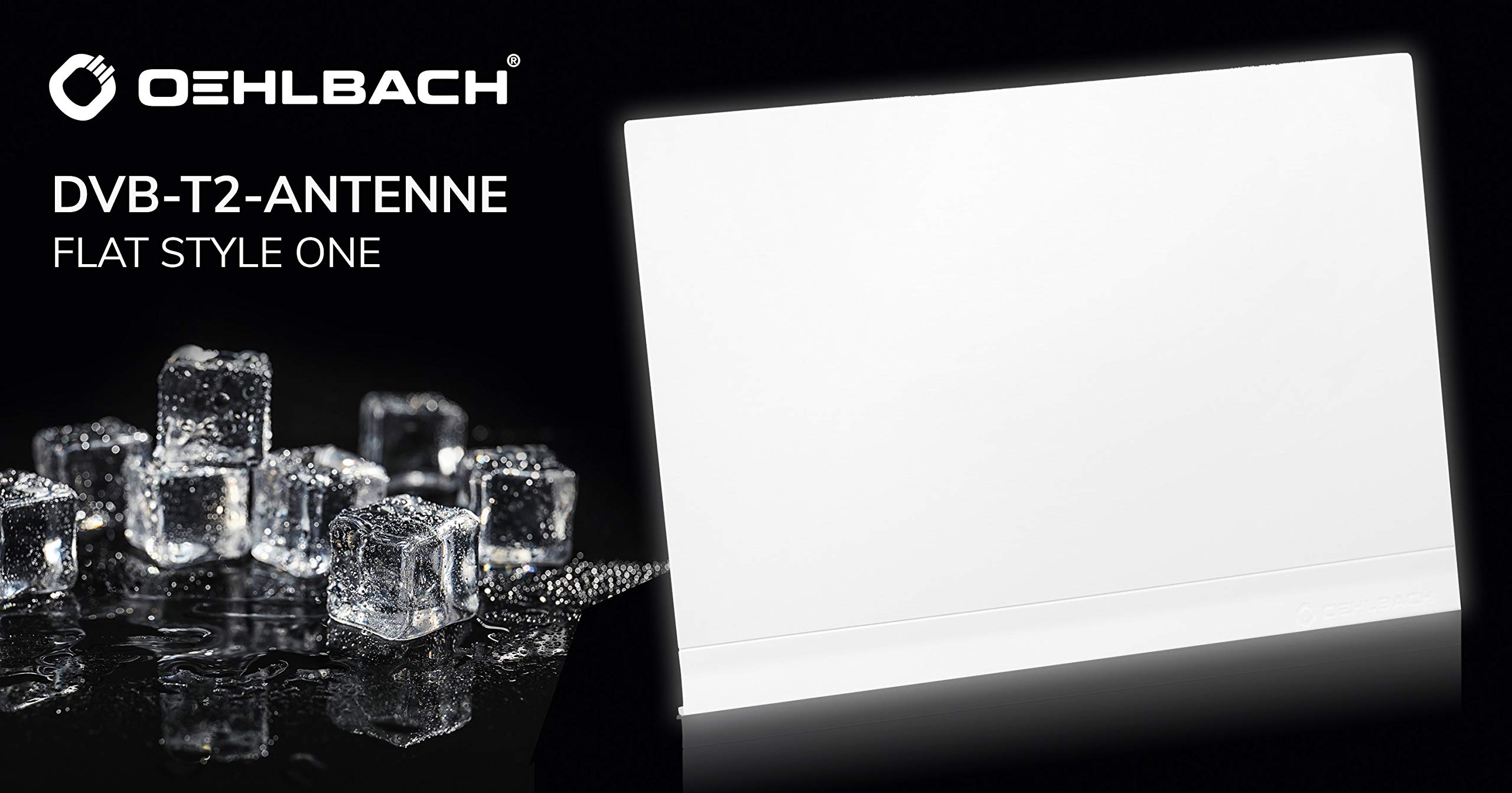 Oehlbach Flat Style One DVB-T2 HD Antenna - Antenna digitale interna - Amplificatore attivo DVB-T Antenna interna - Bianco