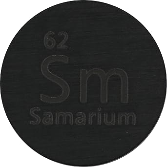 Samarium (Sm) 24.26mm Metal Disc 99.9% Pure for Collection or Experiments