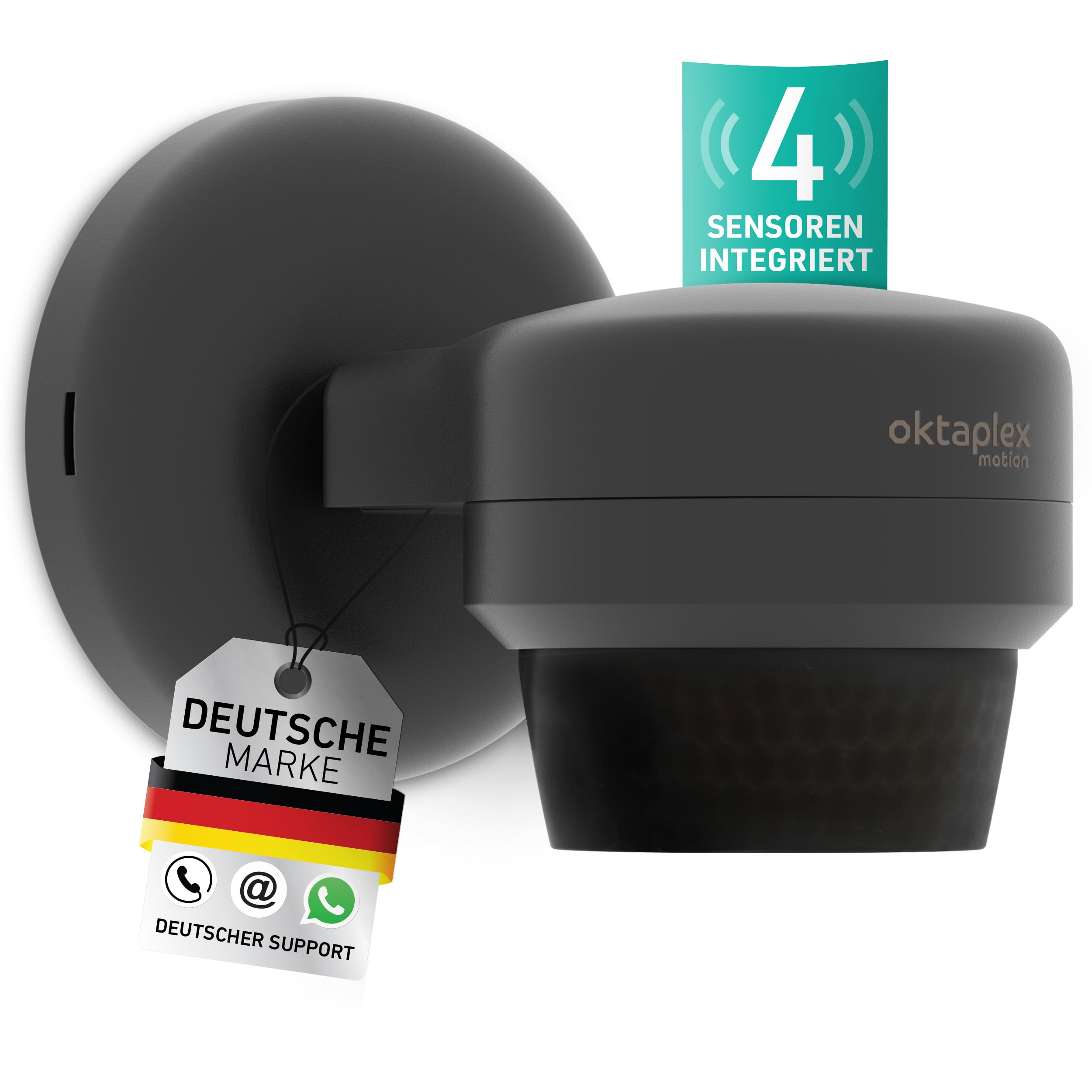 Oktaplex 2er Set Mia Bewegungsmelder schwenkbar anthrazit | 360 Grad 10m IP65 Motion Sensor Outdoor 230V