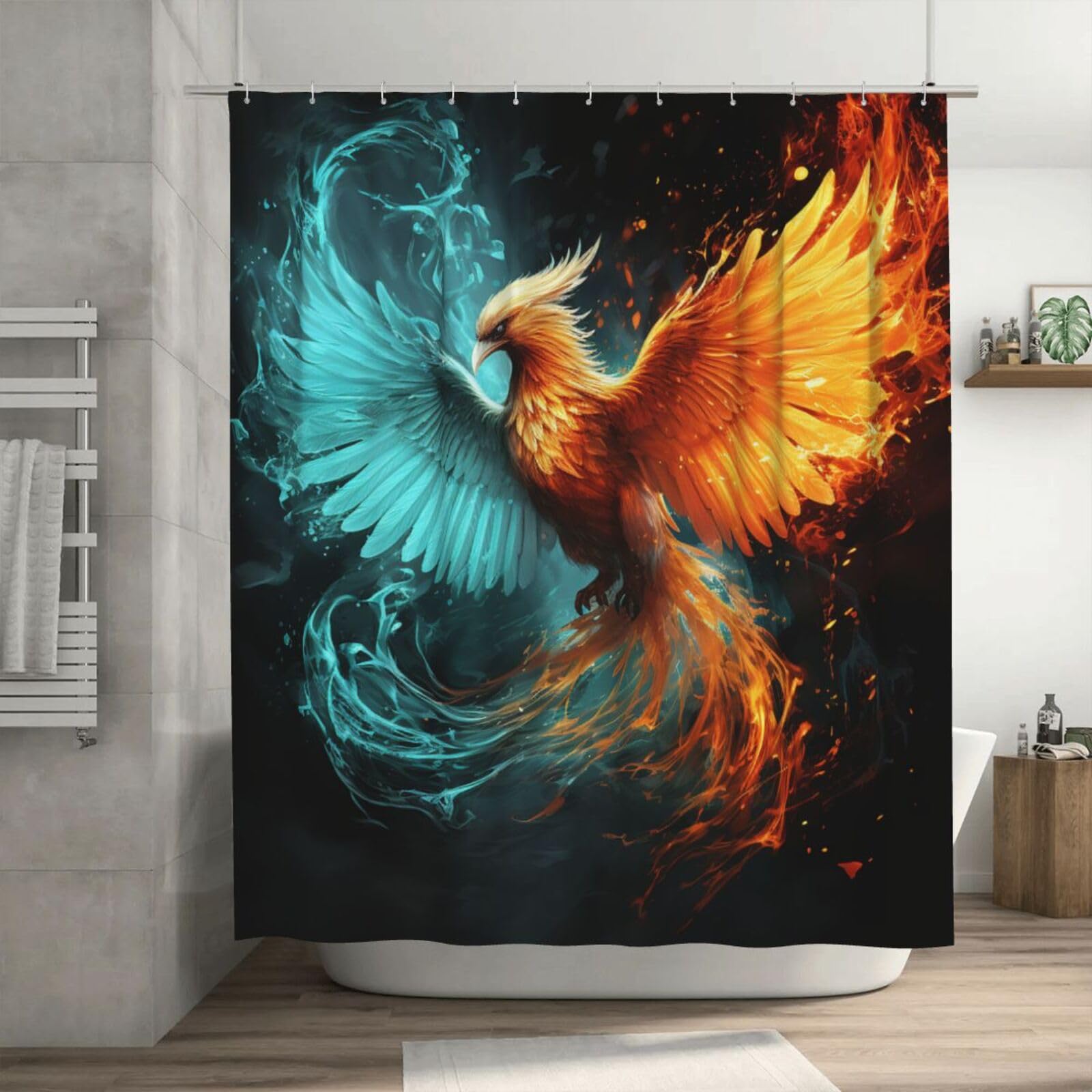 Rideau de douche phénix en textile épais haut de gamme 183 cm