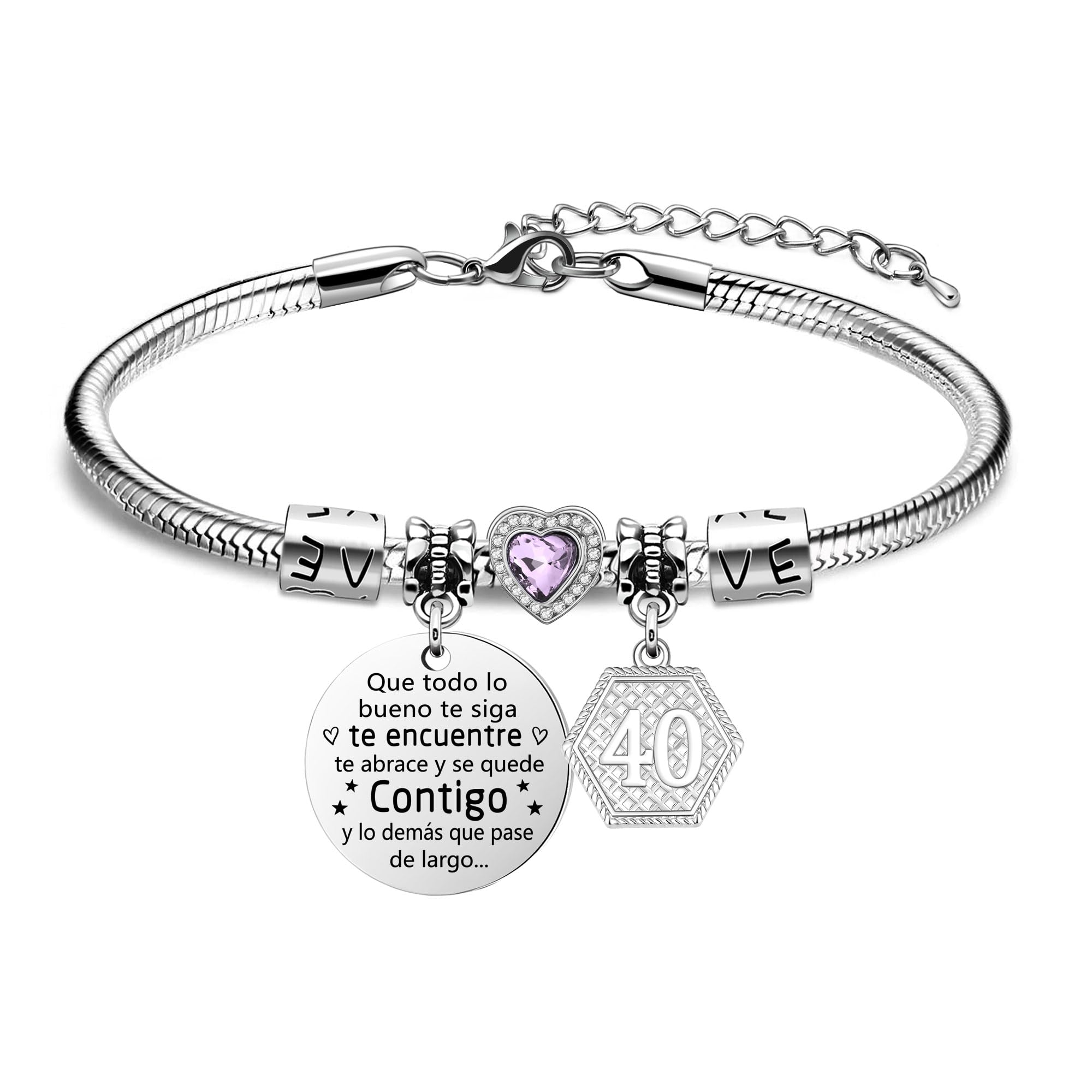 Pulsera de Cumpleaños Mujer Regalo de Cumpleaños para 10º 11º 12º 13º 14º 15º 16º 17º 18º 19º 20º 30º 40º 50º 60º 70º Mujer Ideas de Cumpleaños Joyas