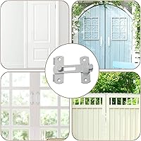 Vista 6 de 4 pestillos de puerta de granero de 3.94 pulgadas, cerradura abatible de 180° para puertas correderas, pestillos de puerta de seguridad