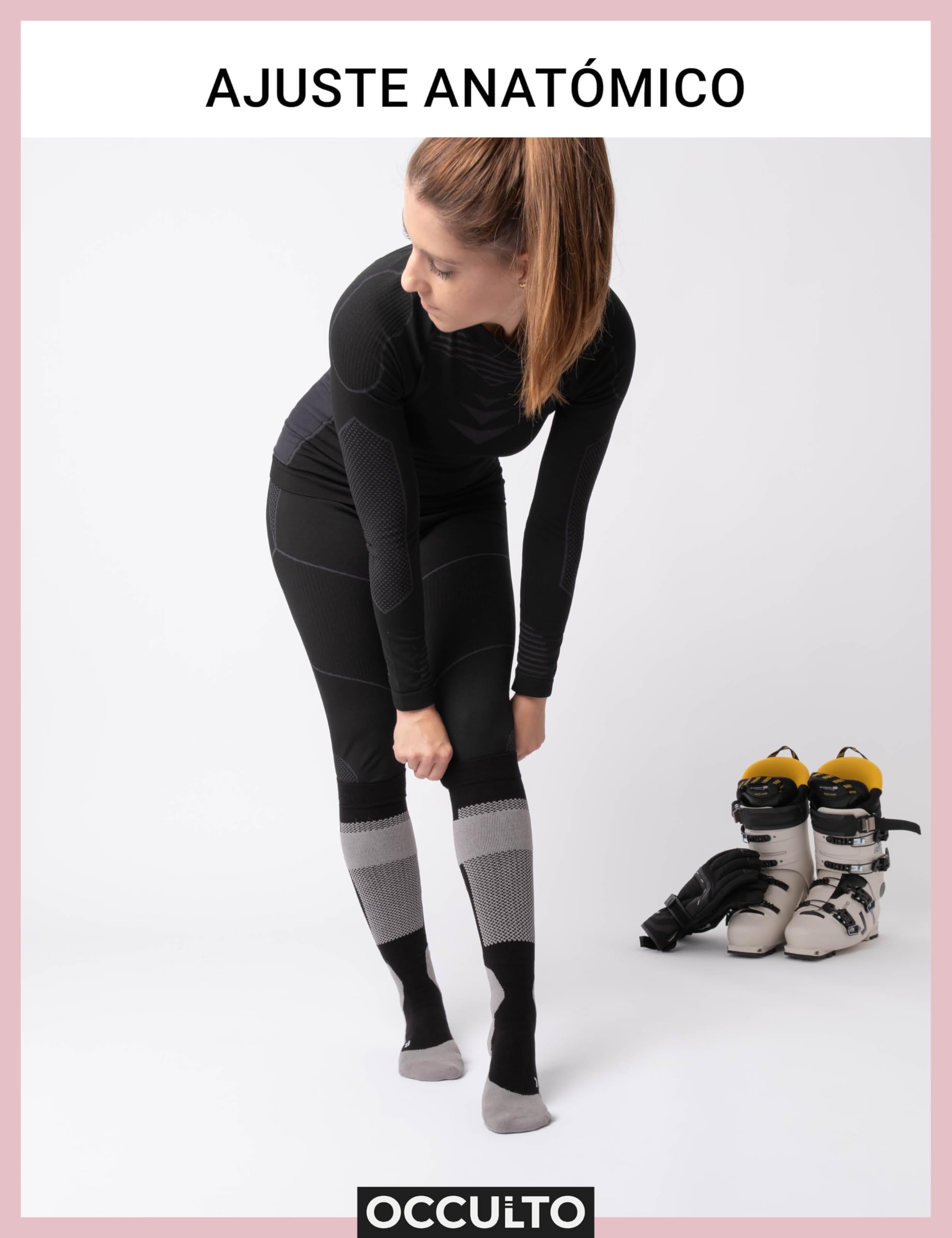 Occulto Calcetines de Esquí de Compresion para Mujer & Hombre 2 pares (modelo: Taylor)