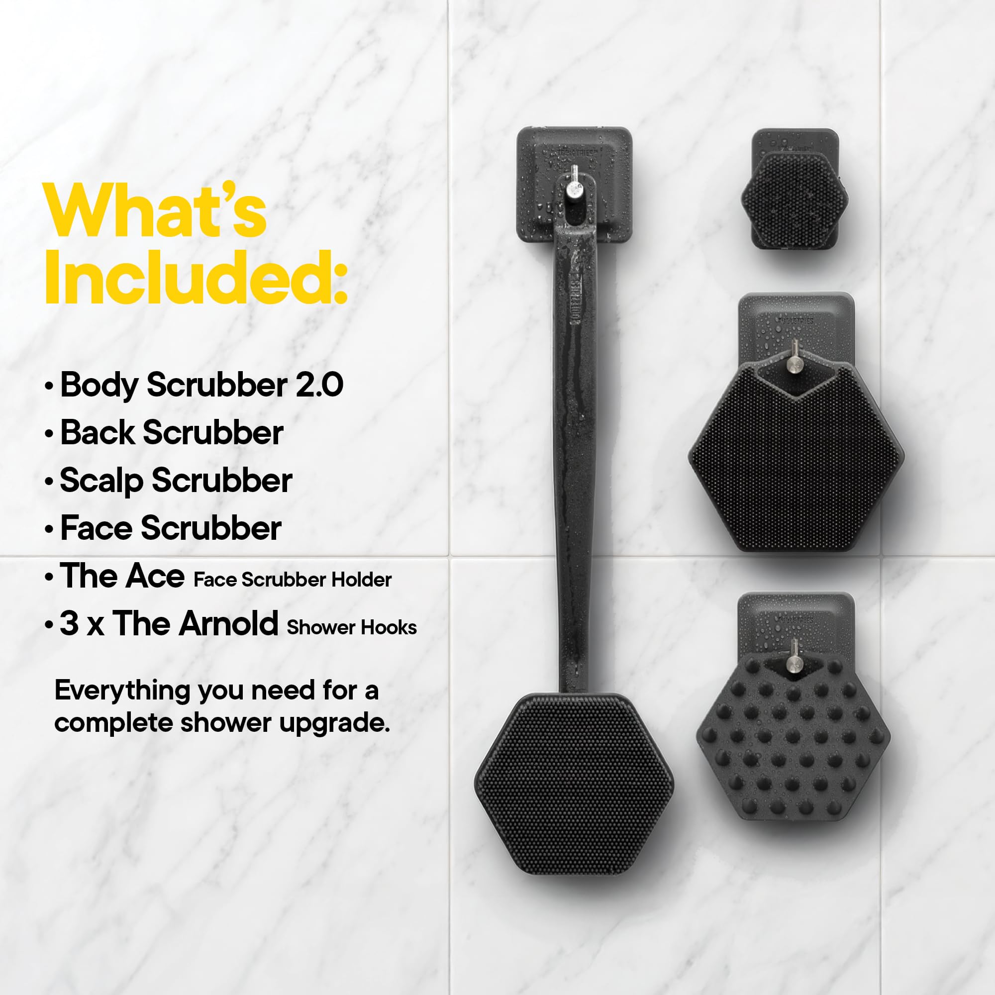 TOOLETRIES The Scrub King Silicone Shower Set - Charcoal