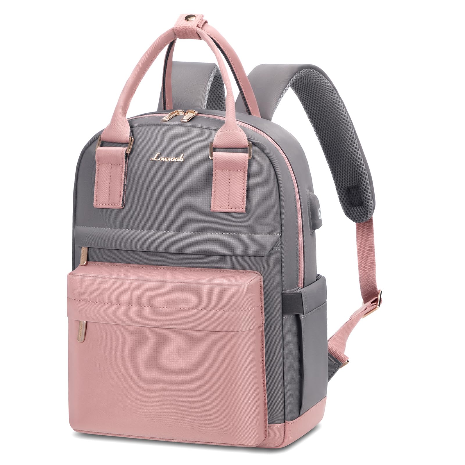 LOVEVOOK Rucksack Damen Klein, Wasserdicht Cityrucksack Handtasche 2 in 1 mit USB Ladeanschluss, Mini Tasche Daypack Backpack Women Elegant für Freizeit Schule Reisen Arbeit