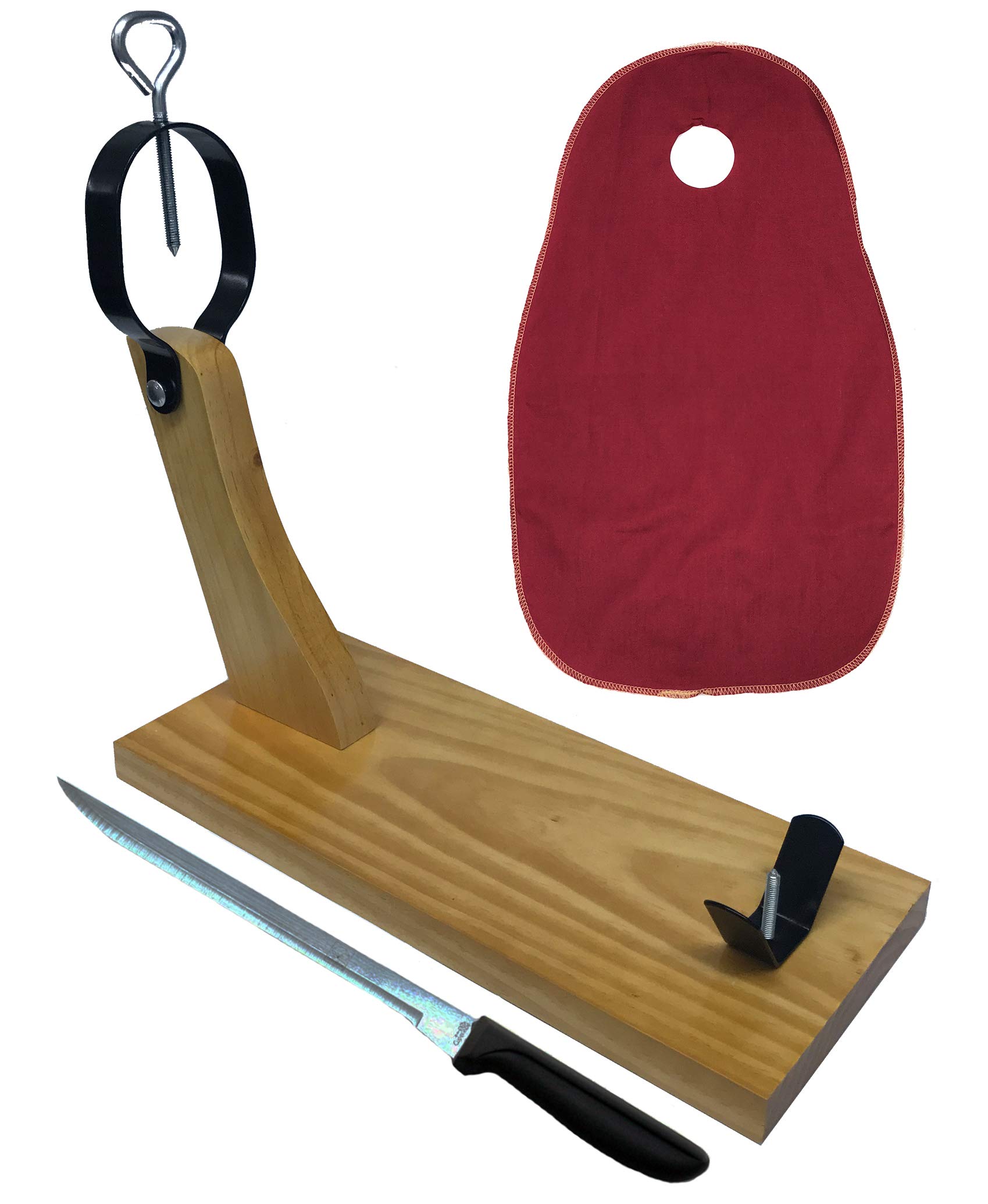 Support à Jambon En Bois Avec Couteau Et Cloche - Serre-jambon Robuste Pour Découpe Traditionnelle (jambon Serrano, épaule) - 11