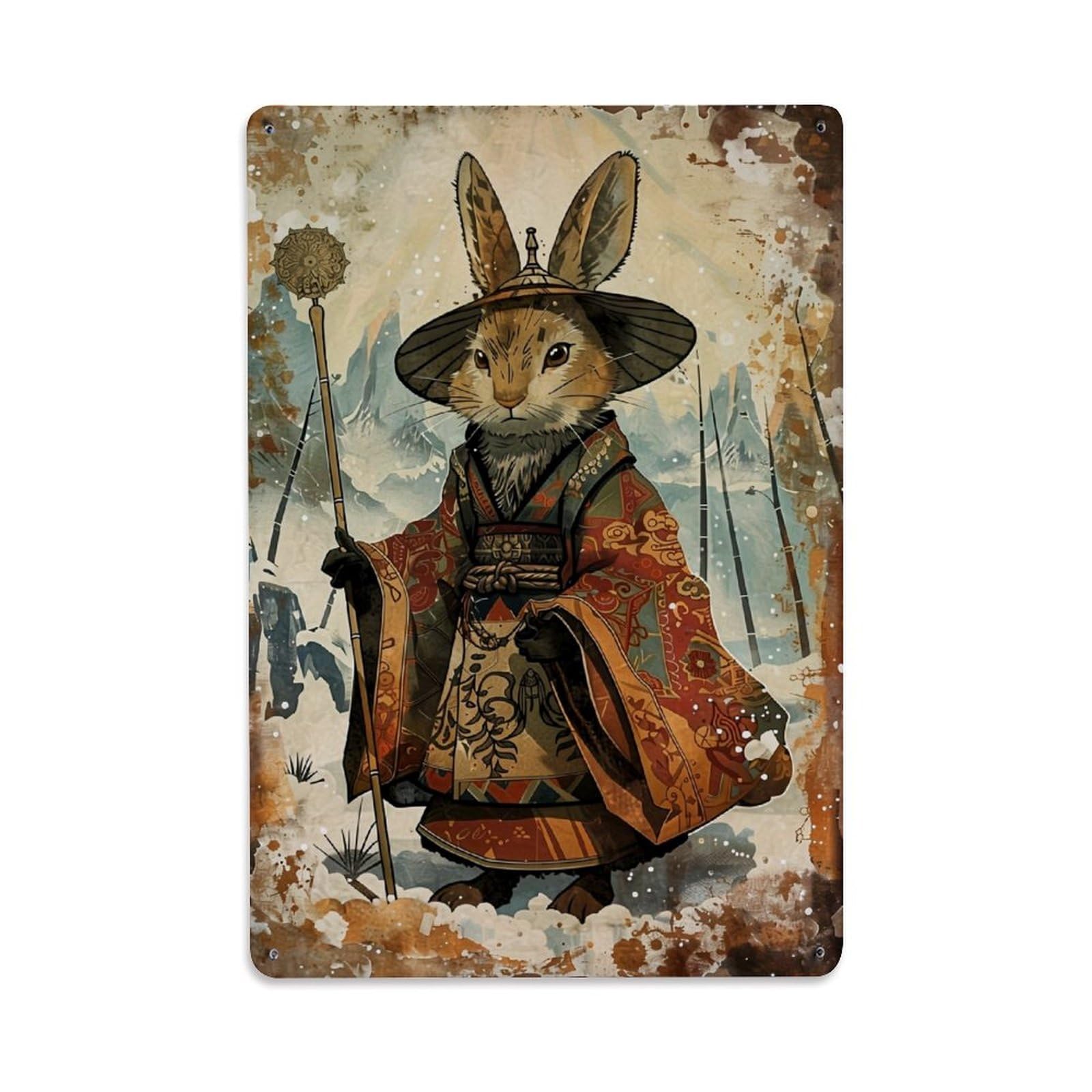 Jdfenggu Vintage Traditional Japanese Kimono Pattern(1) Retro Metal Tin Sign, Decor Art Poster For Bar, Home, Man Cave, Kitchen, Laundry Room Gift 8X12inch