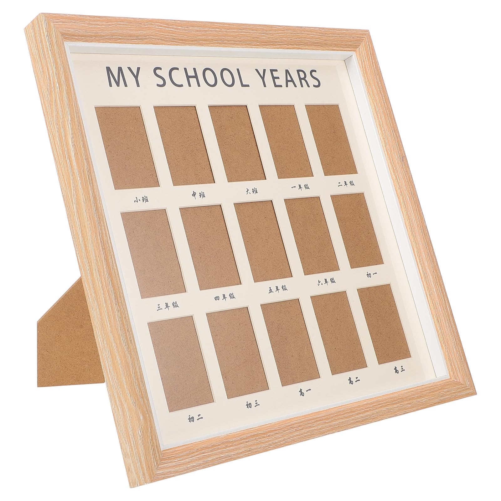 Cadre Photo Scolaire Bois Clair sur Pied 2217 pour Bureau et Album Souvenir Enfants