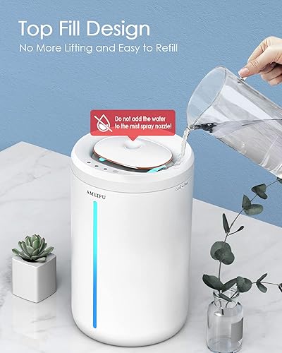Miniatura 2 de Humidificadores de 4.5L para habitación grande, humidificador de llenado superior AMEIFU humidificadores de niebla fría silenciosos para el hogar,