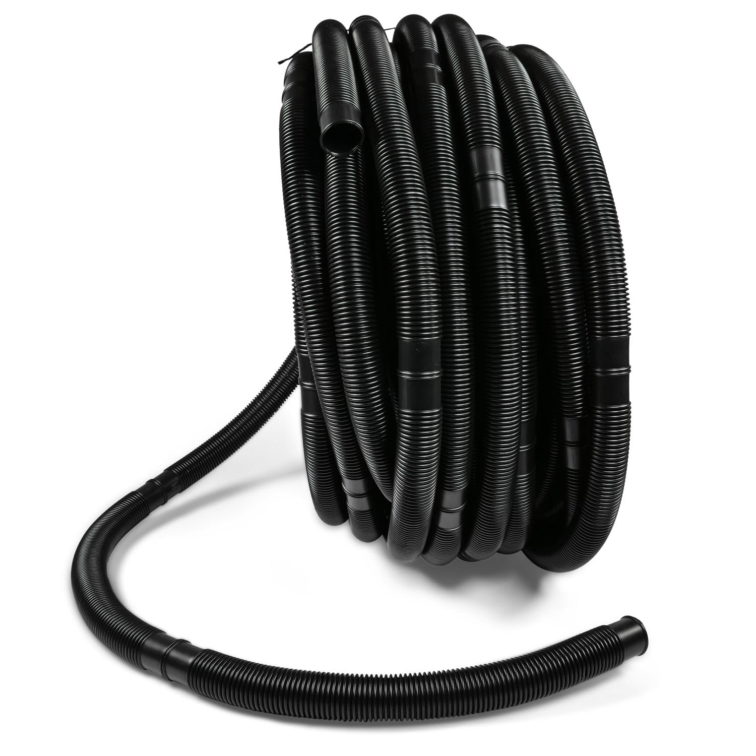 10m Solarschlauch de Luxe Ø 38 mm schwarz - UV-beständig und unterdruckbeständig - mit Doppelmuffe alle 50 cm - temperaturbeständig von -40 bis +70 C - Made in Germany
