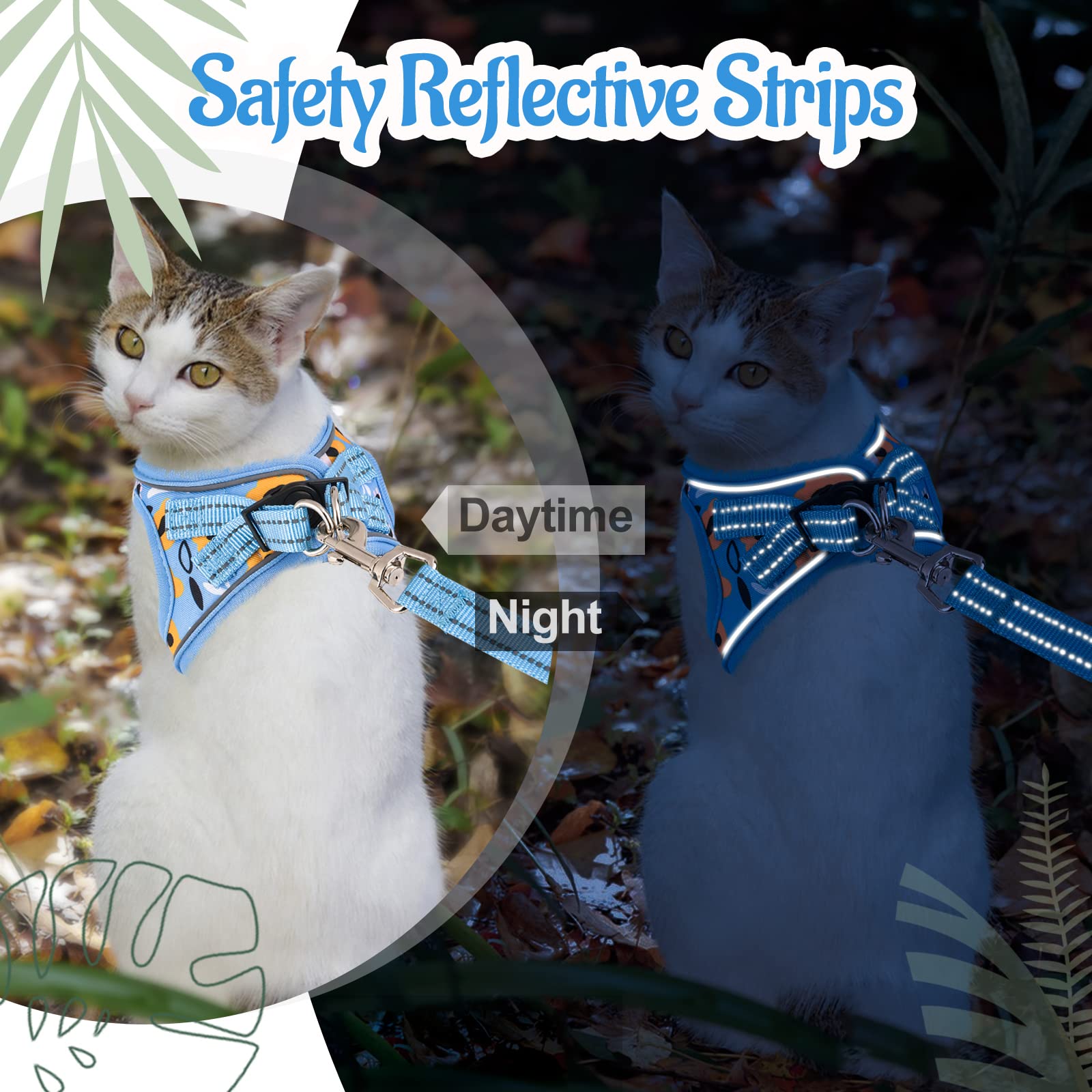 Arnés y Correa para Gatos a Prueba de Escape para Caminar, arnés Suave Ajustable con Correas Reflectantes, arnés de Chaleco para Gatos pequeños y Perros XS
