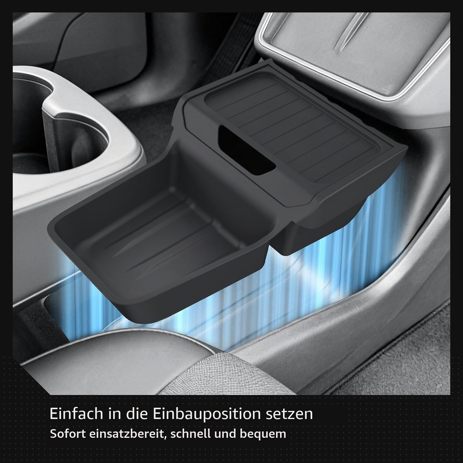 Für Tesla Model Y Juniper 2026 2025 Mittelkonsolen-Organizer, TPE Unterer Aufbewahrungseinsatz, rutschfeste Innenaufbewahrungsbox für Model Y Juniper Standardversion