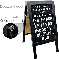 Vista 3 de Letrero grande de madera en forma de A para acera, tablero de letras de fieltro de 36x20 con letras intercambiables - EGP-HD-0084