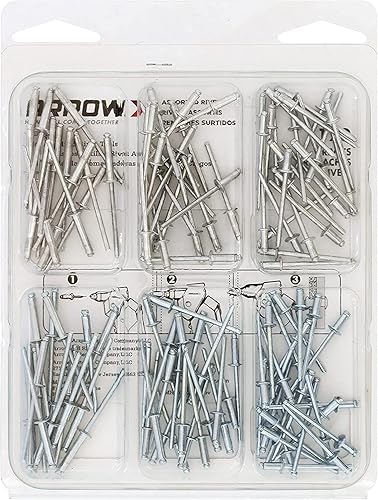 Miniatura 6 de Arrow RK6120 - Kit surtido de remaches para metal, tela, cuero y reparación de automóviles, aluminio y acero, 18 pulgadas, paquete de 120 unidades